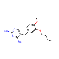 CCCCOc1cc(Cc2cnc(N)nc2N)ccc1OC ZINC000013532854