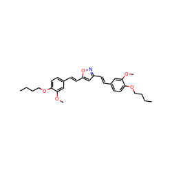 CCCCOc1ccc(/C=C/c2cc(/C=C/c3ccc(OCCCC)c(OC)c3)on2)cc1OC ZINC000073403407