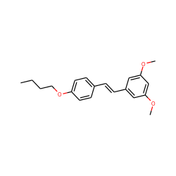 CCCCOc1ccc(/C=C/c2cc(OC)cc(OC)c2)cc1 ZINC000013607305