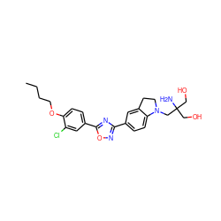 CCCCOc1ccc(-c2nc(-c3ccc4c(c3)CCN4CC(N)(CO)CO)no2)cc1Cl ZINC000114102603