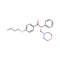 CCCCOc1ccc(C(=O)[C@@H](CN2CCOCC2)c2ccccc2)cc1 ZINC000019313987