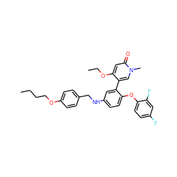 CCCCOc1ccc(CNc2ccc(Oc3ccc(F)cc3F)c(-c3cn(C)c(=O)cc3OCC)c2)cc1 ZINC001772653440