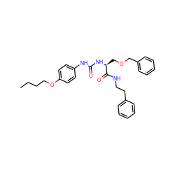 CCCCOc1ccc(NC(=O)N[C@@H](COCc2ccccc2)C(=O)NCCc2ccccc2)cc1 ZINC000136618391