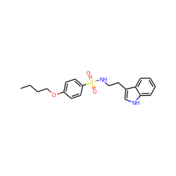 CCCCOc1ccc(S(=O)(=O)NCCc2c[nH]c3ccccc23)cc1 ZINC000096938661