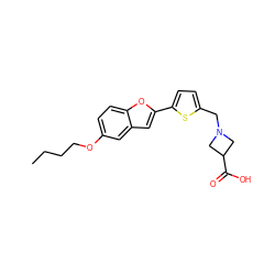 CCCCOc1ccc2oc(-c3ccc(CN4CC(C(=O)O)C4)s3)cc2c1 ZINC000066101652