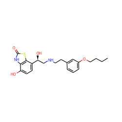 CCCCOc1cccc(CCNC[C@H](O)c2ccc(O)c3[nH]c(=O)sc23)c1 ZINC000299830637