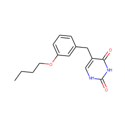 CCCCOc1cccc(Cc2c[nH]c(=O)[nH]c2=O)c1 ZINC000013743530