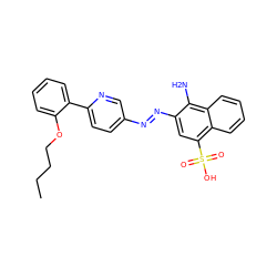 CCCCOc1ccccc1-c1ccc(/N=N/c2cc(S(=O)(=O)O)c3ccccc3c2N)cn1 ZINC000201508861