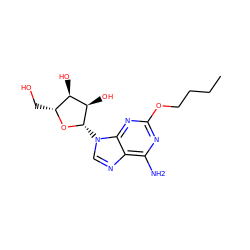 CCCCOc1nc(N)c2ncn([C@@H]3O[C@H](CO)[C@@H](O)[C@H]3O)c2n1 ZINC000013815033