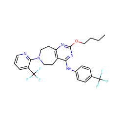 CCCCOc1nc2c(c(Nc3ccc(C(F)(F)F)cc3)n1)CCN(c1ncccc1C(F)(F)F)CC2 ZINC000147612867