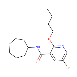 CCCCOc1ncc(Br)cc1C(=O)NC1CCCCCC1 ZINC000103266713