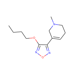 CCCCOc1nonc1C1=CCCN(C)C1 ZINC000013456738