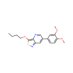 CCCCOc1snc2cc(-c3ccc(OC)c(OC)c3)cnc12 ZINC000653779509