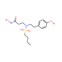 CCCCS(=O)(=O)N(CCC(=O)NO)CCc1ccc(OC)cc1 ZINC000060049746