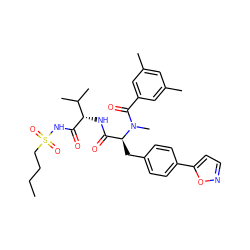 CCCCS(=O)(=O)NC(=O)[C@@H](NC(=O)[C@H](Cc1ccc(-c2ccno2)cc1)N(C)C(=O)c1cc(C)cc(C)c1)C(C)C ZINC000014293979