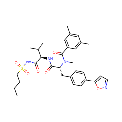 CCCCS(=O)(=O)NC(=O)[C@H](NC(=O)[C@@H](Cc1ccc(-c2ccno2)cc1)N(C)C(=O)c1cc(C)cc(C)c1)C(C)C ZINC000026379455