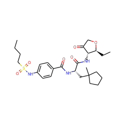 CCCCS(=O)(=O)Nc1ccc(C(=O)N[C@@H](CC2(C)CCCC2)C(=O)N[C@@H]2C(=O)CO[C@H]2CC)cc1 ZINC000040936086