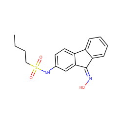 CCCCS(=O)(=O)Nc1ccc2c(c1)C(=NO)c1ccccc1-2 ZINC000299814058