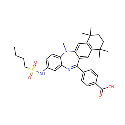 CCCCS(=O)(=O)Nc1ccc2c(c1)N=C(c1ccc(C(=O)O)cc1)c1cc3c(cc1N2C)C(C)(C)CCC3(C)C ZINC000028824139