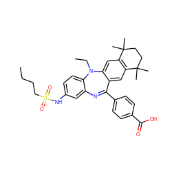 CCCCS(=O)(=O)Nc1ccc2c(c1)N=C(c1ccc(C(=O)O)cc1)c1cc3c(cc1N2CC)C(C)(C)CCC3(C)C ZINC000028824147