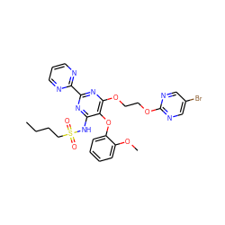 CCCCS(=O)(=O)Nc1nc(-c2ncccn2)nc(OCCOc2ncc(Br)cn2)c1Oc1ccccc1OC ZINC000095552921