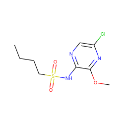 CCCCS(=O)(=O)Nc1ncc(Cl)nc1OC ZINC001253782089