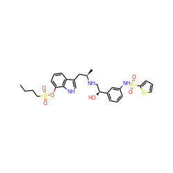 CCCCS(=O)(=O)Oc1cccc2c(C[C@@H](C)NC[C@H](O)c3cccc(NS(=O)(=O)c4cccs4)c3)c[nH]c12 ZINC000028457497