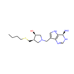 CCCCSC[C@@H]1CN(Cc2c[nH]c3c2N=CN[C@@H]3N)C[C@@H]1O ZINC000028472754