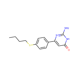 CCCCSc1ccc(-c2cc(=O)[nH]c(N)n2)cc1 ZINC000095560984