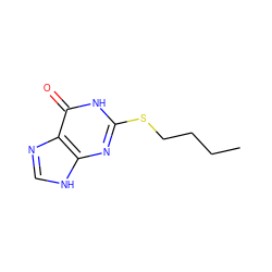 CCCCSc1nc2[nH]cnc2c(=O)[nH]1 ZINC000013756630