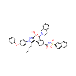 CCCCc1c(-c2ccc(C(=O)NS(=O)(=O)c3ccc4ccccc4c3)cc2C(=O)N2CCc3ccccc3C2)c(CO)nn1-c1ccc(Oc2ccccc2)cc1 ZINC000095564378