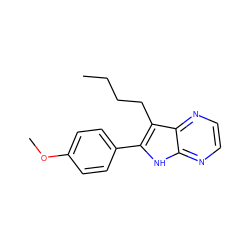 CCCCc1c(-c2ccc(OC)cc2)[nH]c2nccnc12 ZINC000002540738