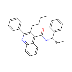 CCCCc1c(-c2ccccc2)nc2ccccc2c1C(=O)N[C@@H](CC)c1ccccc1 ZINC000013795658