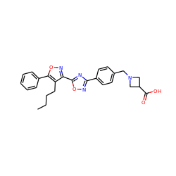 CCCCc1c(-c2nc(-c3ccc(CN4CC(C(=O)O)C4)cc3)no2)noc1-c1ccccc1 ZINC000140602439