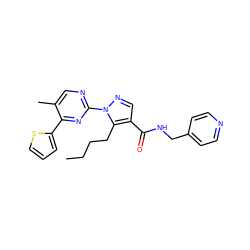 CCCCc1c(C(=O)NCc2ccncc2)cnn1-c1ncc(C)c(-c2cccs2)n1 ZINC000096273275