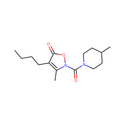 CCCCc1c(C)n(C(=O)N2CCC(C)CC2)oc1=O ZINC000026849410