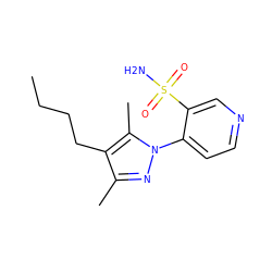 CCCCc1c(C)nn(-c2ccncc2S(N)(=O)=O)c1C ZINC000096932810