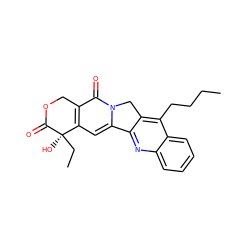 CCCCc1c2c(nc3ccccc13)-c1cc3c(c(=O)n1C2)COC(=O)[C@]3(O)CC ZINC000028386260