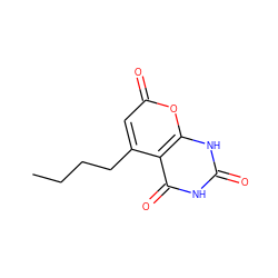 CCCCc1cc(=O)oc2[nH]c(=O)[nH]c(=O)c12 ZINC000034605539