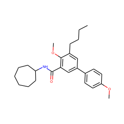 CCCCc1cc(-c2ccc(OC)cc2)cc(C(=O)NC2CCCCCC2)c1OC ZINC000299855007