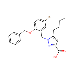 CCCCc1cc(C(=O)O)nn1Cc1cc(Br)ccc1OCc1ccccc1 ZINC000040567049