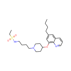 CCCCc1cc(OC2CCN(CCCCNS(=O)(=O)CC)CC2)c2ncccc2c1 ZINC000043203293