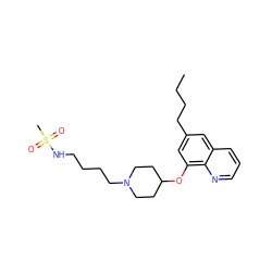 CCCCc1cc(OC2CCN(CCCCNS(C)(=O)=O)CC2)c2ncccc2c1 ZINC000059029097