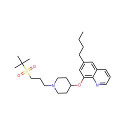 CCCCc1cc(OC2CCN(CCCS(=O)(=O)C(C)(C)C)CC2)c2ncccc2c1 ZINC000059028331