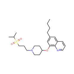 CCCCc1cc(OC2CCN(CCCS(=O)(=O)C(C)C)CC2)c2ncccc2c1 ZINC000059028329