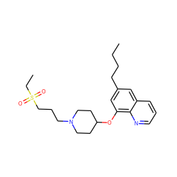 CCCCc1cc(OC2CCN(CCCS(=O)(=O)CC)CC2)c2ncccc2c1 ZINC000059028321