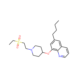 CCCCc1cc(OC2CCN(CCS(=O)(=O)CC)CC2)c2ncccc2c1 ZINC000059028128