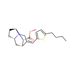 CCCCc1ccc(/C=C2\CN3[C@H]4CC[C@H]3[C@H](C(=O)OC)[C@H]2C4)s1 ZINC000253637877