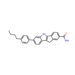 CCCCc1ccc(-c2ccc3c4c([nH]c3c2)-c2ccc(C(N)=O)cc2C4)cc1 ZINC000040424232