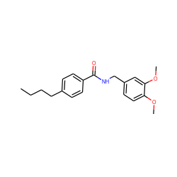 CCCCc1ccc(C(=O)NCc2ccc(OC)c(OC)c2)cc1 ZINC000007955538